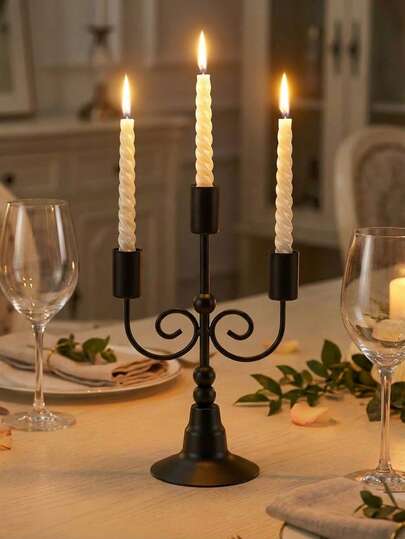 1pc Metal Candle Holder, Minimalist Modern Style Suitable For Living Room Coffee Table, Dining Table Daily Decor, Entryway Cabinet, Bedroom Vanity, Desk Ambiance, Bookshelf Styling, Fireplace Decor, Balcony Leisure Table, Home Bar Decor, Urban Loft Modern Arrangement, Nordic Minimalist Space, Japanese Zen Home, Small Space Cozy Decor, Rental Apartment Arrangement, Wedding Table Decor, Birthday Celebration Decor, Mother's Day Gift, Easter Decor, Green, Dining Table Decor