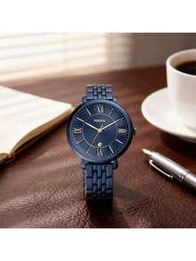 Fossil 女士石英不锈钢三针手表 不锈钢表壳/玻璃镜面 ES4094/ES3614/ES4100/ES3433 - 藏蓝色 - 查看 6