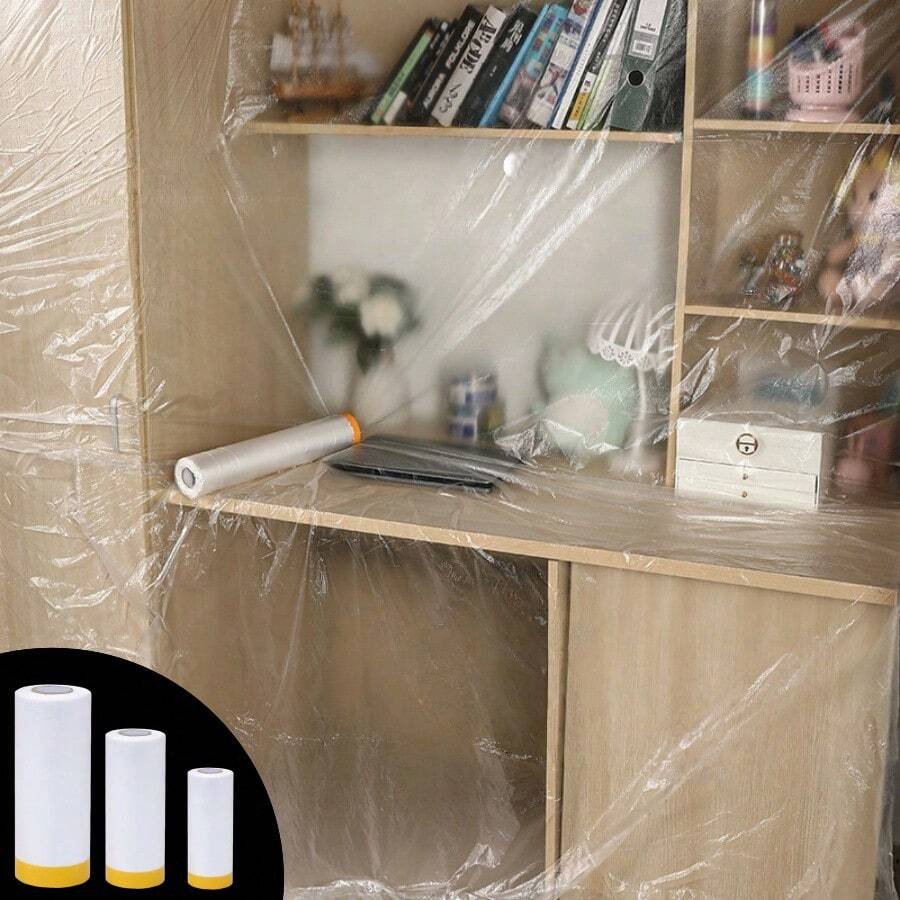 Multipurpose Disposable Furniture Dust Cover, Provides Dust Protection For Furniture During Long-Term Storage Or Renovation, Waterproof, Odorless, Transparent PE Film
