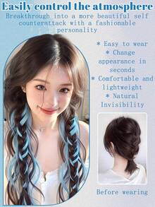 Synthetic Messy Braid, Pink Blue Grey Wig Braid, Boxer Braid Wig Women Ponytail New Chinese Fried Dough Twists Long Braid - Multicolor - View 5