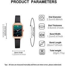 女士石英表，适合约会、婚礼和节日作为礼物，女士礼物，女士手表 - 綠色 - 查看 3