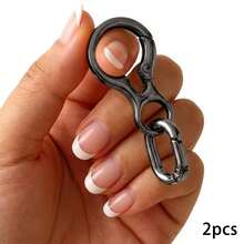 2pcs Rotating Clasp, Double-Ended Rotating Spring Clasp Hook Metal Rotating Clasp Carabiner With Spring O-Ring, Suitable For Key Chain, Bag, Wallet, Lanyard DIY Crafts Tail Keychain - Gun color - View 9