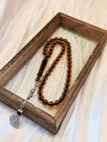 1pc Black Acrylic Bead Tasbih/Rosary Beads, 45 Beads Options, Suitable For Men's Daily Wear & Prayer Use - Multicolor - View 2