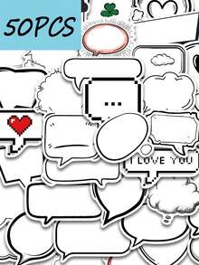 SCXXBSW 50张黑白气泡相册贴纸，适用于信封、礼品盒、保温杯，防水贴纸 - 彩色 - 查看 2