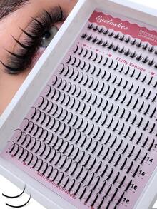 238pcs Anime Style Spiky Bottom Lash Clusters, 6-18mm Length Cluster Individual False Eyelashes, DD/D Curl Fairy Individual Cluster False Lashes Set, Natural Look False Eyelashes - DD - View 1