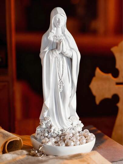 Our Lady Of Lourdes Resin Statue, Virgin Mary Model, Catholic Saint Mary Figurine, Mexican Virgin Statue, Religious Decor, Craft Collection, Gift For Birthday, Graduation