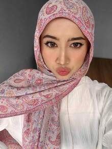 1 chiếc khăn choàng nữ phong cách Boho có tua rua, khăn choàng dệt họa tiết Paisley, khăn trùm đầu Pashmina họa tiết đá, màu hồng, nhiều kiểu dáng khăn trùm đầu tinh tế, thích hợp làm quà tặng, thích hợp cho các hoạt động hàng ngày mùa thu và mùa đông, đi biển, du lịch. - Hồng - Xem 2