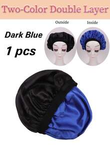 Nunify 丝绸缎面睡帽，双层缎面睡帽，可调节，女士睡眠帽，双面可用，适合卷发，护发帽，睡帽 - 彩色 - 查看 16