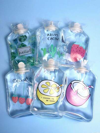 2pcs Transparent Hot Water Bag, Women's Heating Pad, Warm Belly, Mini Size, Portable, Fill With Water, Hand Warmer, Back To School Supplies