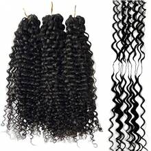 Crochet Human Hair Water Wave 60g/120g 16 18 20 22 24 26 Inch Lightweight Knotless Feather Extension Pre Separated Jerry Curly Handmade Bundles Full Invisiable Knot With String Pre Looped Crochet Human Hair Deep Curly Pre Separated Knotless Ocean Wave Crochet Hair Water Curly Human Hair Luxe Gifts For Moments That Matter. #PremiumGifts Water Wave Bundles Can Wear Hair Accessory Suitable For Spring Used Together With Beauty Makeup Wigs Human Hair Put On And Go, Wigs, Human Hair, Human Hair Wigs, Curly Wigs Human Hair, Makeup, Valentine's Day, Valentines, Travel Essential, Maquillaje, Valentines Gifts For Girlfriend, Valentines Gifts, New Year - Natural Black - View 7
