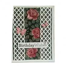 Creative Fan-Shaped Grid Metal Cutting Dies DIY Wedding Invitation Card Deco - C01 - View 3