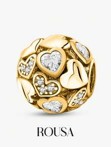 1件925纯银串珠饰品，适合女性DIY手链/手镯，也可作为日常时尚配饰，适合女孩和青少年佩戴。 - 愛心鋯石圓 - 查看 8