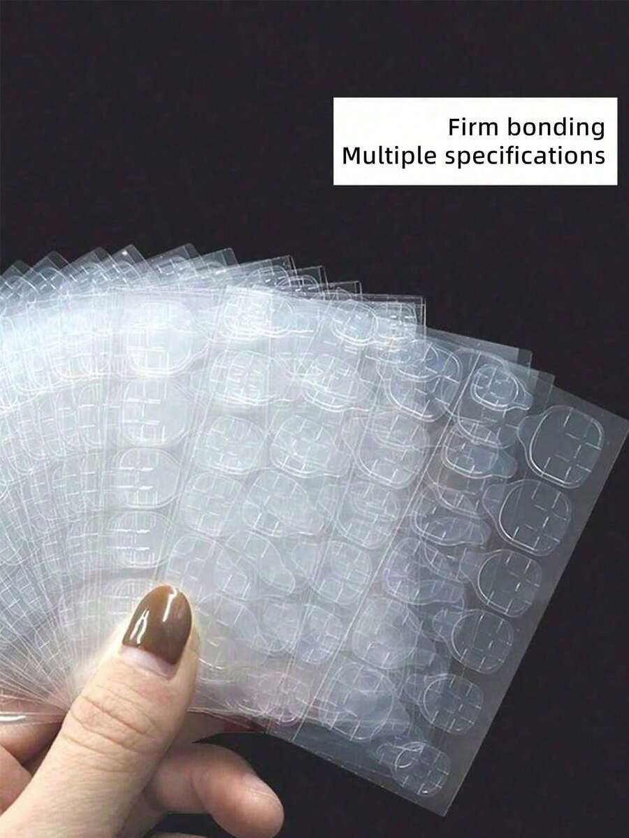 2400 piezas (100 hojas) Pegatinas de uñas doble cara, adecuadas para uñas postizas, pegatinas de gel de uñas doble cara, pegatinas adhesivas, papel para pegatinas de uñas, papel para pegatinas de uñas DIY - Verde militar - Ver 1