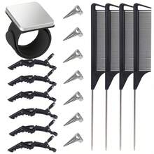 18pcs Hair Braiding Tool Kit, Magnetic Wristband Clips, Sectioning Clips, Tail Comb, Braid Rings - Multicolor - View 9