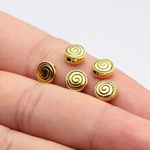 20 piezas de cuentas huecas con diseño de remolino para manualidades y elaboración de joyas - Oro retro - Ver 7