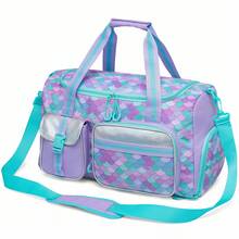 儿童旅行包、女孩旅行包、儿童过夜包、女孩舞蹈包、女孩周末旅行包、带鞋仓的健身包 - 卡通旅行袋 - 查看 20