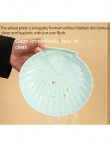 1pc Creative Shell-Shaped Bone Plate, Plastic Bone Plate, Household Bone Plate, Trash Plate, High-End Small Plate, Fruit Plate, Snack Plate, Cake Dessert Salad Plastic Plate - Multicolor - View 8