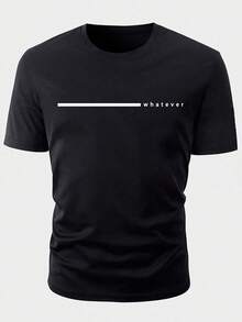 3pcs Men's Slogan & Graphic Print Short Sleeve T-Shirts, Comfortable & Breathable, Summer Wear - Multicolor - View 4