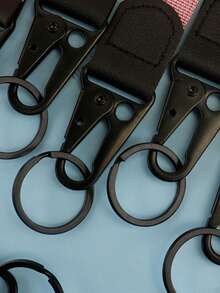 1个黑色耐用腕带钥匙扣，男女通用时尚钥匙扣，腕带钥匙挂绳 - 黑色 - 查看 4