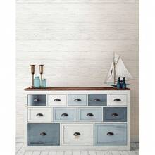 Shiplap Peel Stick Wallpaper, White & - Trắng ngà - Xem 8