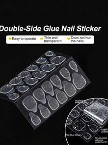 2400pcs (100 Sheets) Double-Sided Nail Stickers, Suitable For Press-On Nails, Jelly Double-Sided Nail Gel Stickers, Adhesive Stickers, Nail Sticker Paper, DIY Nail Sticker Paper - Army Green - View 10