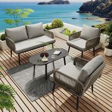 Outdoor Table & Chair Sets - Grey - View 3