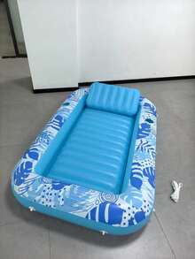 SLOOSH 充气日光浴泳池躺椅，85 英寸 x 57 英寸超大成人泳池漂浮垫，带枕头，四合一日光浴浴缸充气筏，适用于水上充气球池的日光浴床躺椅，特大号金色白色 - 多色 - 查看 14