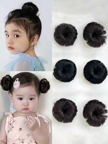 2 件套婴儿发髻发饰，幼儿发夹配件 - 彩色 - 查看 2