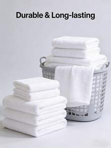 25*25cm Cotton Hotel/Kitchen Absorbent White (Thin) Washcloth, Motel Hand Towel, Multi-Purpose Facial Towel, 5pcs/10pcs Set - White - View 9