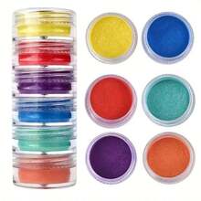 6 couleurs/set Nouveau kit de fabrication de bijoux, poudre de perle, résine, poudre minérale de mica, résine époxy, bijoux de bougie 6 couleurs - Ensemble de 6 poudres de teinture de couleur - Voir 10