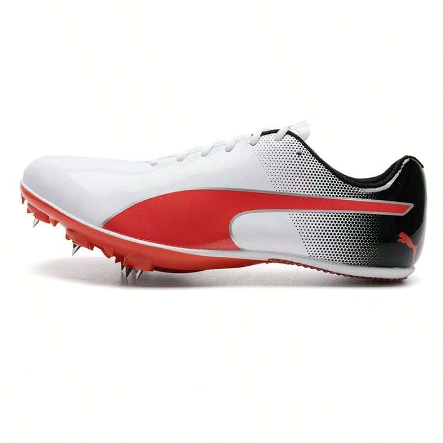 Puma EvoSPEED Sprint 14 田径跑鞋，专业钉鞋 377001-03，男女款 - 彪馬白-黑色-紅色 - 查看 1