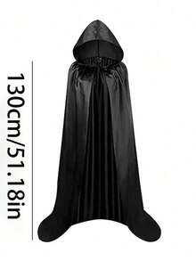 Áo choàng trùm đầu Halloween, Áo choàng phù thủy màu đen mềm mại dành cho cả nam và nữ, Trang phục cosplay, Đồ dùng tiệc tùng, Trang trí ngày lễ - 1 cái - Xem 43