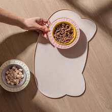 shuo ni mao yi 硅胶宠物喂食垫，猫狗粮碗垫，采用硅胶材质，猫头设计，非常适合宠物使用。 - 彩色 - 查看 1