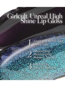 GIRLCULT Unreal 高光泽变色龙液体唇膏，水钻闪耀金属唇彩，打造浓郁仿珍珠妆效，持久显色，全息无滑石粉，3.5毫升/0.12液盎司，礼盒装 - J73 Lethe water - 查看 12