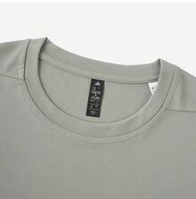 Adidas 男女通用新款透气休闲圆领T恤 - 灰綠色 - 查看 4