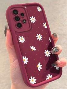 1个彩色波点雏菊图案手机壳，兼容三星Galaxy A12、A13、A15、A21S、A32、A33 5G、A34、A35、A50、A51、A52、A53 5G、A54 5G、A55 5G、S25、S24、S24Plus/S24+、S24Ultra、S24FE、S20、S21、S22、S23以及A78、A58、A54、A38、A18、A17、A16，国际版，非国内版。 - 酒紅色 - 查看 1