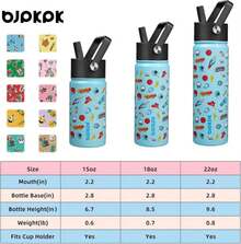 BJPKPK Insulated Water Bottle with Straw Lid, 22 oz Stainless Steel Metal Water Bottles, Reusable Leak Proof BPA Free Water Bottles, Cups, Thermo, Playground - ColorC - Ver 5