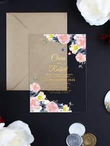 Acrylic Wedding Invitation: Custom Elegant Party Invites, Custom Acrylic Wedding Invitation, Acrylic Invites, Luxury Invite, Transparent Invitation, Custom Acrylic Wedding Invitation, Acrylic Invites, Minimalist Acrylic Invite, White Ink Acrylic Invitation, Transparent Invitation - Multicolor - View 15