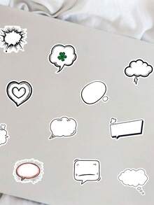 SCXXBSW 50张黑白气泡相册贴纸，适用于信封、礼品盒、保温杯，防水贴纸 - 彩色 - 查看 7