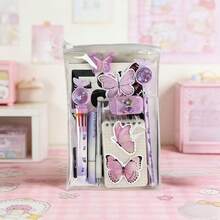Bộ văn phòng phẩm họa tiết bướm dễ thương, gồm sổ tay, sticker và 10 bút bi màu, thích hợp làm quà tặng trong các buổi lễ ở trường, lễ tốt nghiệp, quà khen thưởng học tập. - nhiều màu - Xem 8