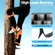 LYNICESHOP Tree Climbing Spike Kit, Pole Climbing Spurs Steel Adjustable Climber Strap Gaffs Upgrade Cow Leather Tree Climbing Gear Pole Climbing Spurs Tool For Felling Trees, Picking Fruit, Hanging Objects Holiday Gift (US Stock) Faster Delivery - Default - View 5