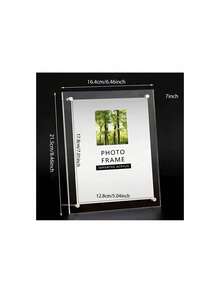 1pc Transparent Acrylic Photo Frame Display Stand, Idol/Celebrity Photo Card Desktop Holder - Transparent Acrylic Photo Frame - View 8