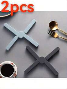 1pc Space-Saving Silicone Pot Holder - Non-Slip, Heat-Resistant, Foldable Cross Design, Suitable For Kitchen Pot Pads And Pot Spatulas, Silicone Heat-Resistant, Easy To Clean, Kitchen Gadget - Multicolor - View 11