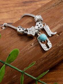 1pc Western Cowboy Style Beaded Bracelet, Multi-Element Hollow-Out Oil Drop Jewelry - Bracelet - View 4