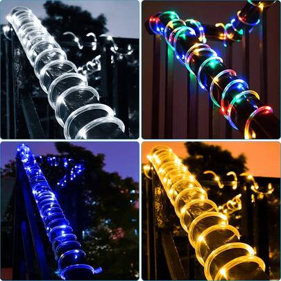 Solar LED String Lights, Outdoor Waterproof Rope Lights With 8 Modes, Perfect For Christmas Halloween Wedding Party Garden Decor