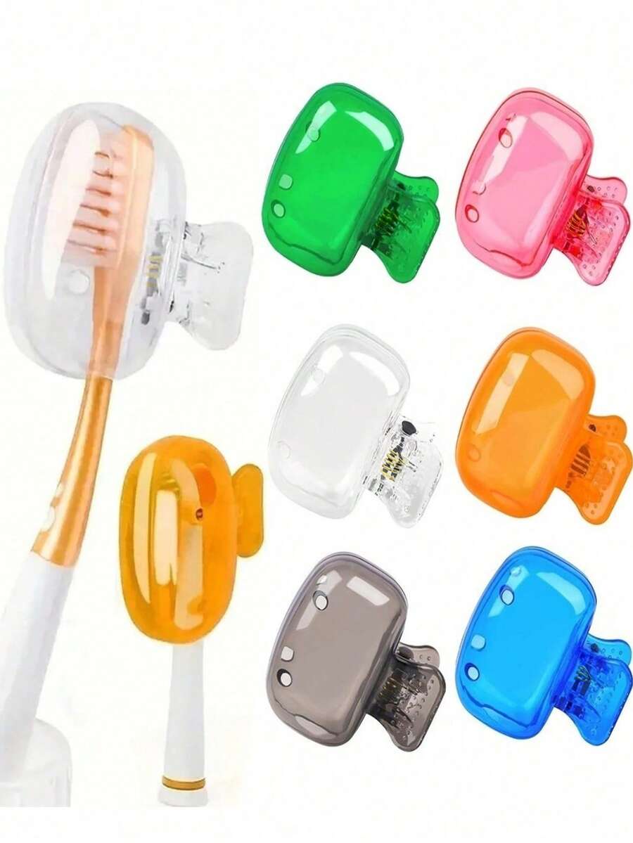 2/4/5pcs Travel Toothbrush Head Protector Cover, Electric Toothbrush Head Protective Case, Portable Plastic Clip, Home & Travel Use