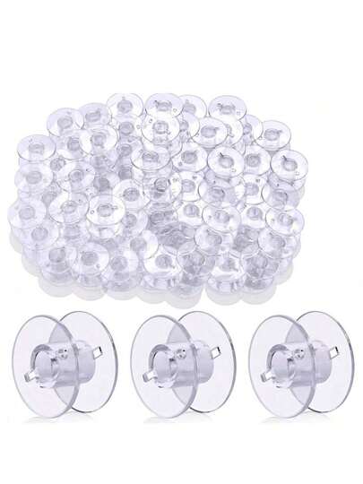  EDCUEBE7 Set Of 20 Sewing Machine Bobbins With Storage Box For Brother Singer Janome Most Sewing Machines (Transparent)