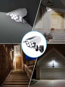 1/2個太陽能戶外路燈，77LED假監視器燈，防風雨安全照明夜燈，可旋轉/可拆卸/可調節太陽能戶外燈，3種照明模式，配備智能感應器有人經過即亮，內置光感功能夜間自動亮，內置1200mAh充電電池可全夜照明，太陽能板緊急充電，適用於車道、花園、露台 - 1節1200mah - 查看 8