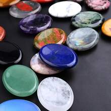 Worry Stone Amethyst Rose Quartz Hand Carved Thumbstone Pocket Meditation Oval Crystal Natural Vitality Relaxation Palm Stone - 1pc - View 3