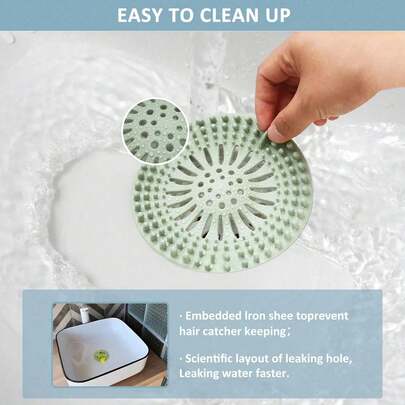 5pcs Plastic Anti-Clogging Hair Catcher, With Filter Holes And Column Design, Easy To Install, Suitable For RVs, Bathrooms, Kitchen Sinks And Dorms